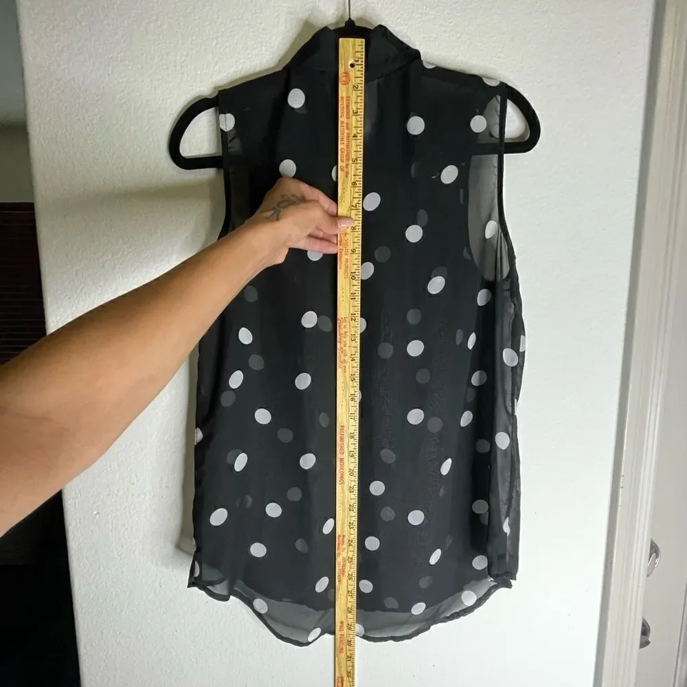 Sheer Black Polka Dot Blouse